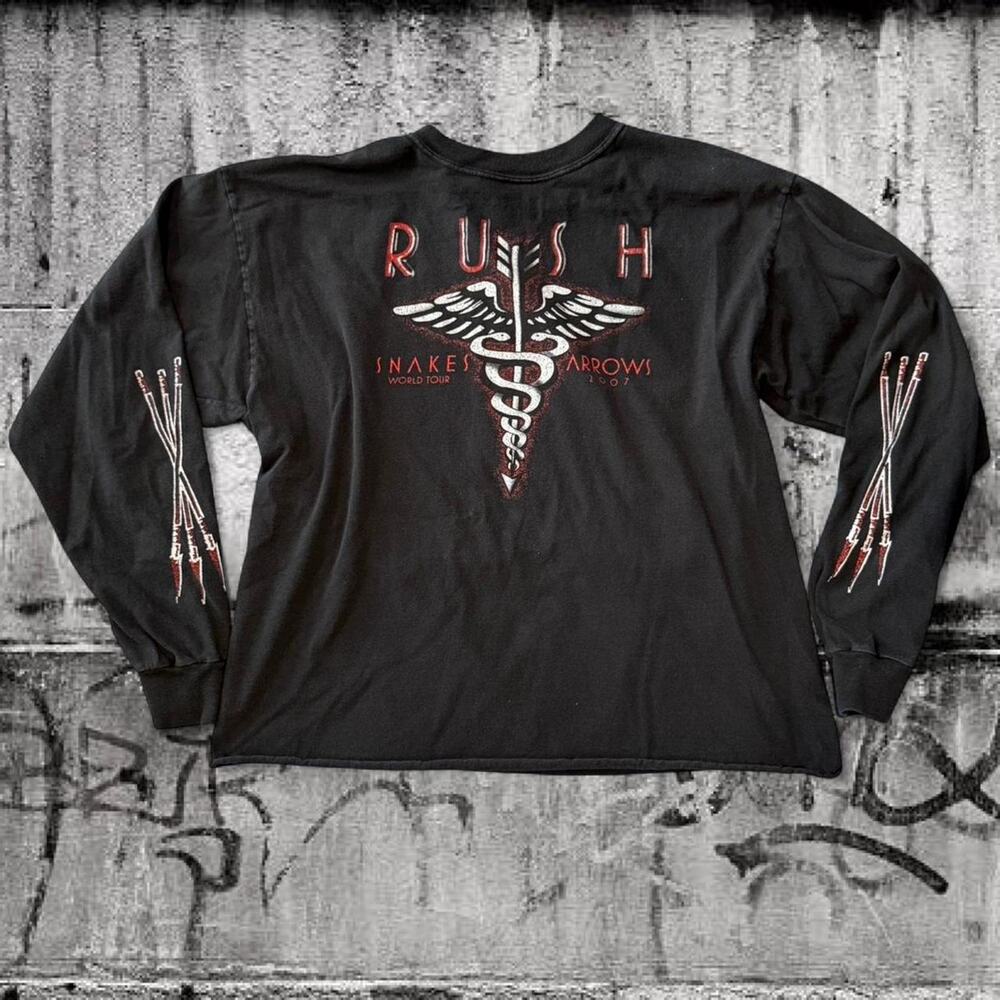 Rush Snakes & Arrows Tour 2007 Long Sleeve Shirt Cropped Rock Band Tee L